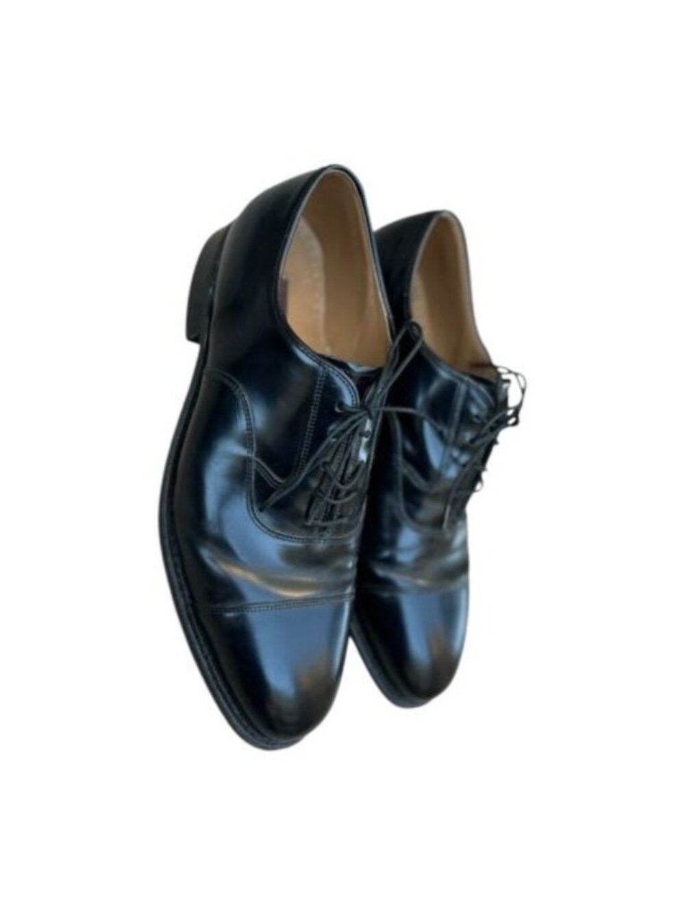 Exquisite Johnston & Murphy Crown Black Leather Oxford Sz 8.5 USA. High Quality